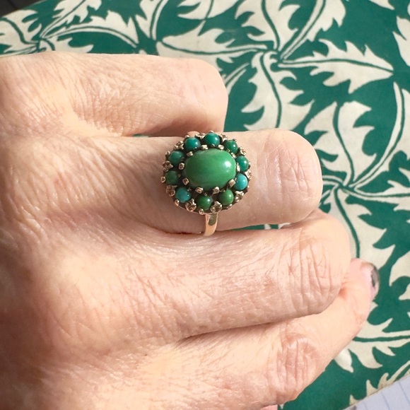 Vintage UK 9k Turquoise ring - Picture 6 of 10